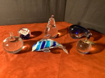 6 Glass Paper Weights
