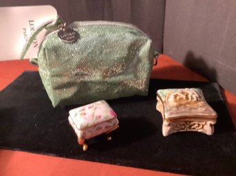 -New With Tag-Made In Paris Cosmetic Bag/Purse, Trinket Boxes