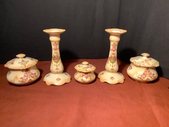 Collectible Trent Pottery-Candle Sticks, Sugar And More