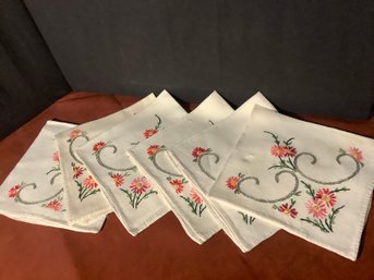 Hand Embroidered Matching Napkins