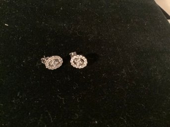 Sterling And Diamonique Diamonds Earrings