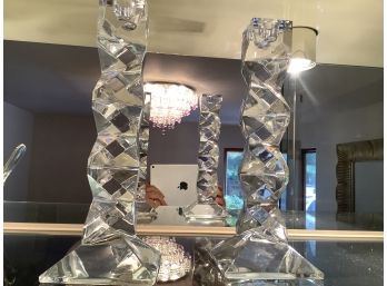 MCM-Pure Cut Crystal Candle Holders
