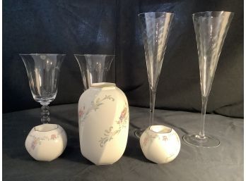Christopher Stuart  Bone China Vase & Candlesticks