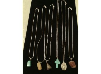Sterling Silver Chain Necklaces With Pendants
