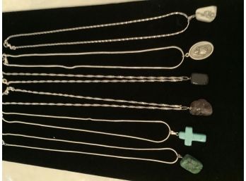 Sterling Silver Chain Necklaces With Pendants