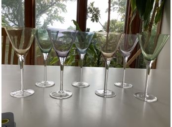 STEMMED MARTINI COLORED GLASSES