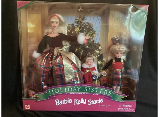 New-3 Dolls-Barbie Holiday Sisters With Stacie And Kelly