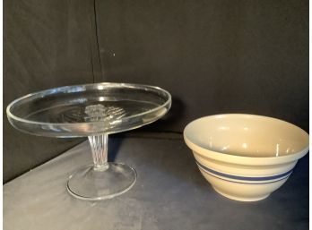 Large Mixing Bowl And Cake Display Stand