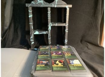Binder Full Of Teen Titan Cards PLUS  Display Shelf