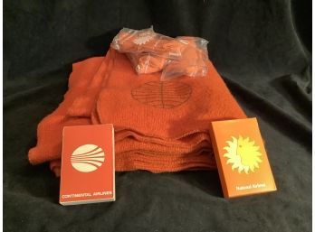 Pan Am Blanket, National & Continental Airlines Playing Cards