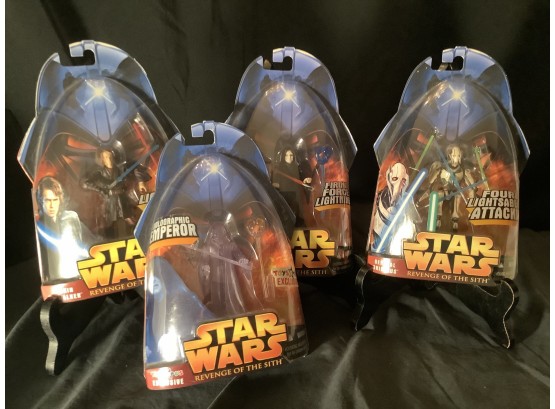 4 NEW Star Wars Revenge Of The Sith Figurines