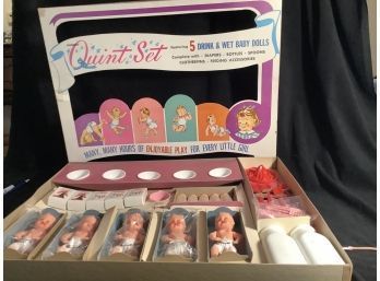 Vintage-Hasbro Quint Set-5 Drink & Wet Baby Dolls