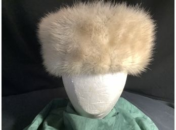 Womens Light Colored Fur & Suede Hat