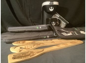 Star Wars Edition Coffee Maker,  Star Wars Oven Mitts And Star Wars Carved Spoons