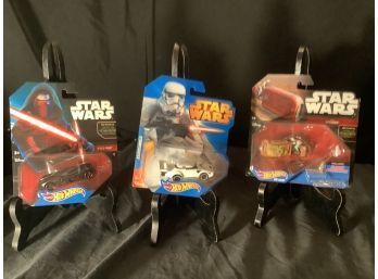 3 NEW Star Wars  Hot Wheels Cars