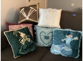 Grouping Of 6 Handmade Pillows