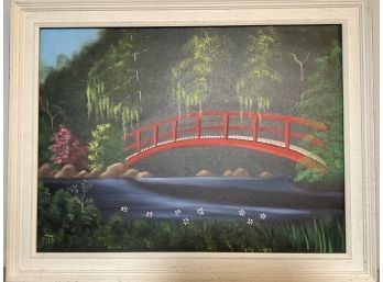 Oil Painting  Bridge Over The River
