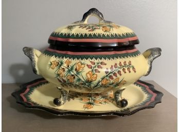 Serving  Covered Dish With Under Plate From France