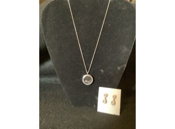 Origami Owl Necklace & Pair Of Earrings