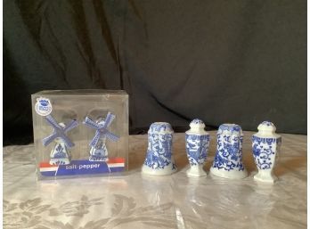 Blue And White Salt And Pepper Shakers