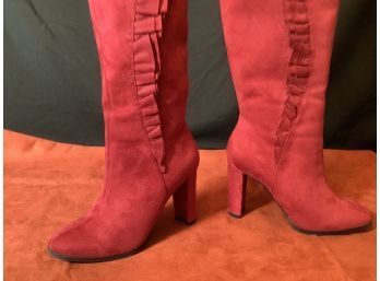 INew MPO Red Leather Boots
