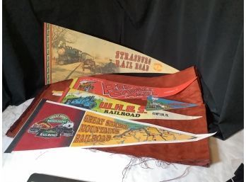 Vintage Collectible Train Pennants
