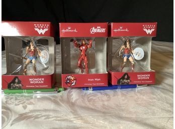 Hallmark Wonder Woman And Iron Man Ornaments