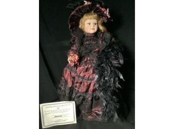 Porcelain  Doll With Certificate Of Authenticiy & Tags
