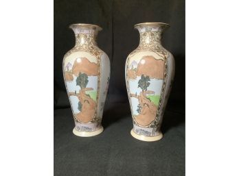 Pair Of 2  Matching Nippon Vases