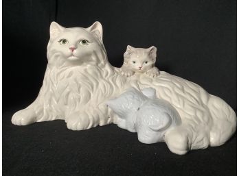 May & Her Kittens-Ceramic