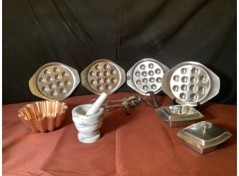 Escargot Plates, Mortar & Pestle, Stainless Steel Warmers & More