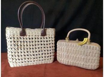 Brand New- Wicker Bag W/ Tag And Lightly Used Straw Bag