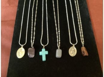 New- Sterling Silver Chains With Pendants