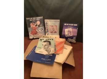Box Of Vintage Music Song Sheets