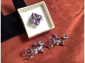Sterling Silver Ring & Earrings