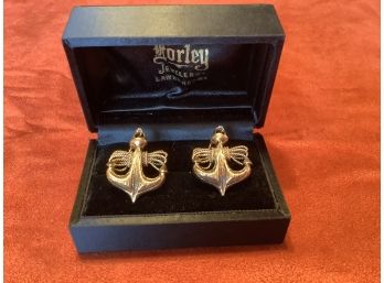 Anchor Cuff Links -Sterling Silver With Gold Plating
