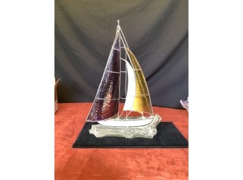 Stained Glass Sail Boat-See Photos & Description