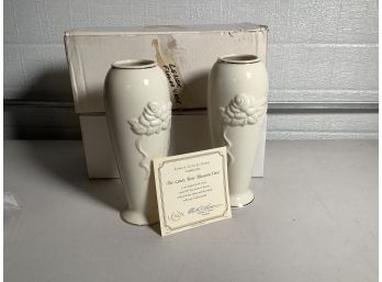 New In Boxes Matching Pair Of Lenox Vases