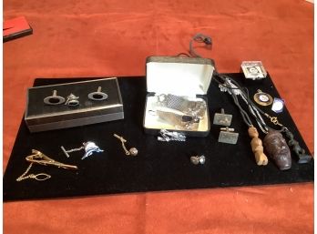 Mens Jewelry Lot With Cuff Links Tie Tack And Necklaces