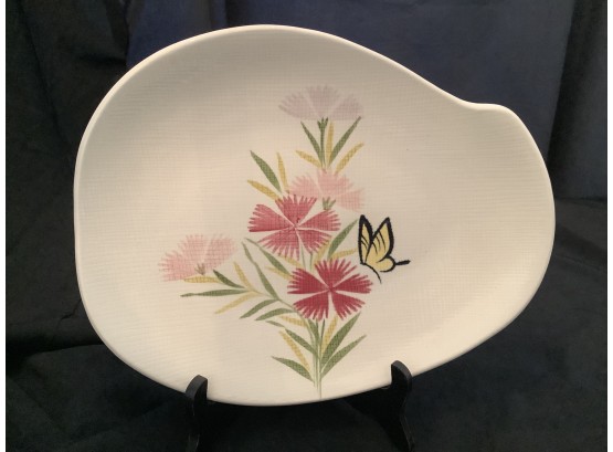 Mid Century Modern Butterfly Platter Signed Red Wing