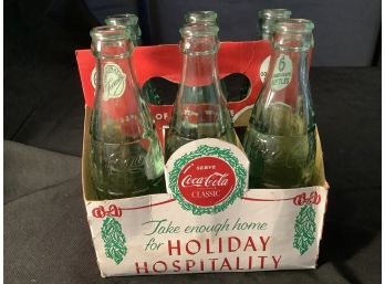 Vintage 6 Commemorative  Coca Cola Bottles In Original Caddy