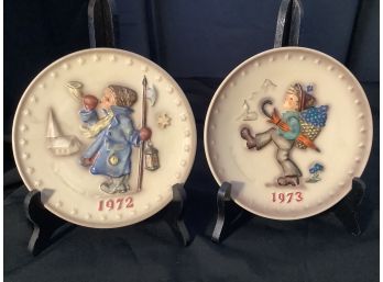Made In Consecutive  Years- Pair Of Hummel Porcelain Plates-Vintage
