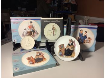 Norman Rockwell Collector Plates In Boxes