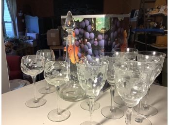 ETCHED WINE GLASS SET & MORE