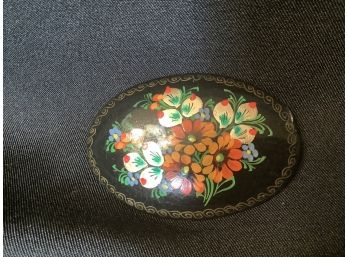 HAND PAINTED RUSSIAN BROOCH