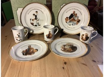 Norman Rockwell Plates And Cups The Saturday  Evening Post