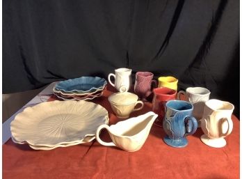 Ceramic Cabbage Tea Set With Plates,Sugar Bowl & Creamer