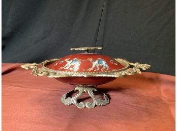 MEDAL FOOTED CANDY DISH