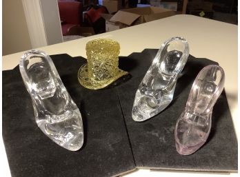 GLASS SLIPPERS AND  FENTON HAT