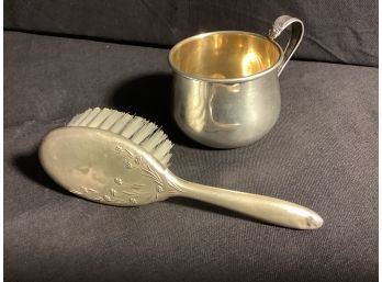 Sterling Silver Baby Cup & Baby Brush